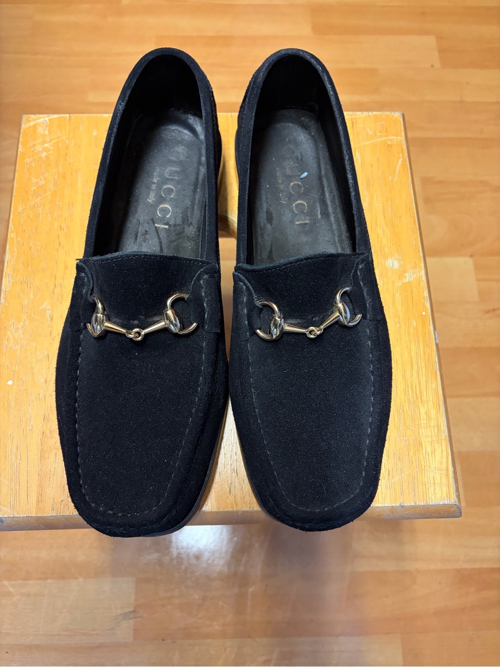 Gucci Black Suede Horsebit Slip-On Loafers - Picture 3 of 12